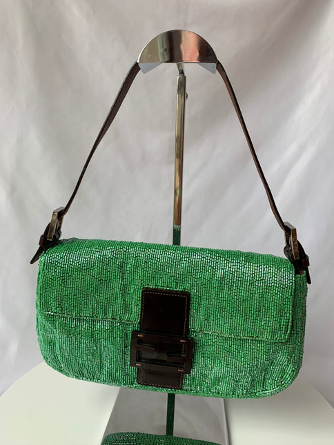 Sold Fendi Baguette Green beads Glitter
