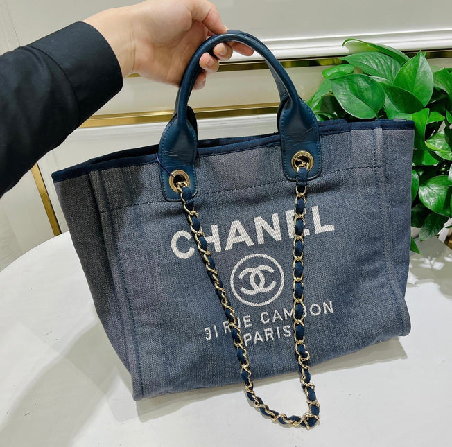 Sold Chanel Deauville Tote Medium White