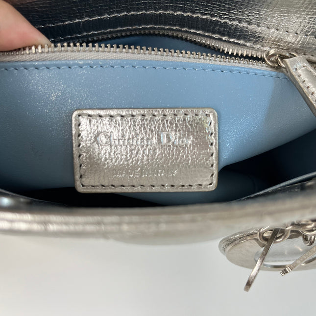 Sold  Lady Dior ABCdior Small Silver Cannage Lambskin Handbag