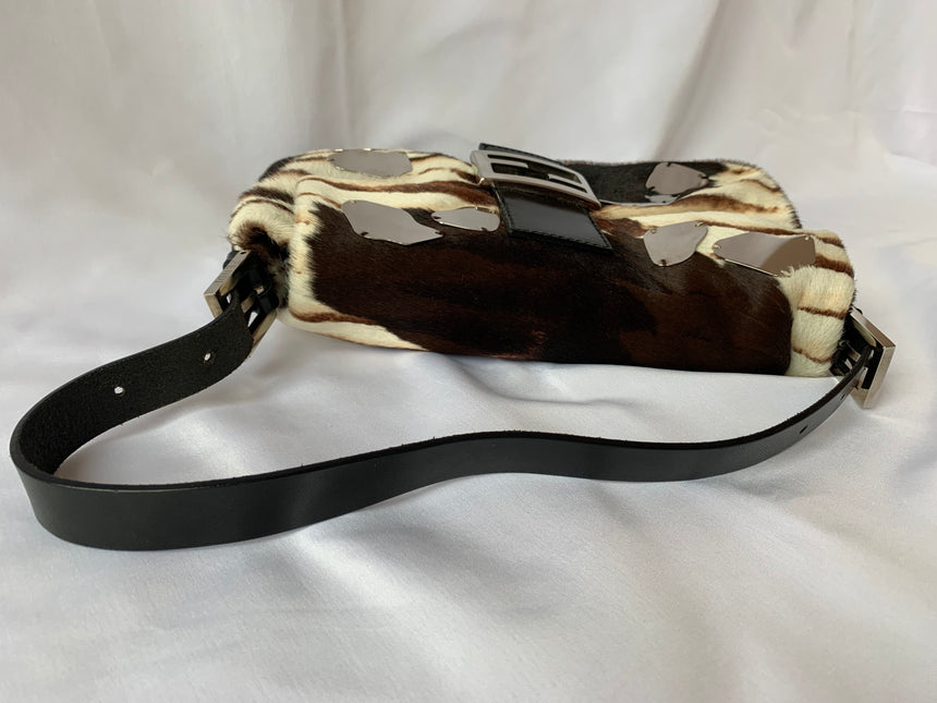 Sold Fendi Baguette Shoulderbag Ponyhair calfskin with metal plates