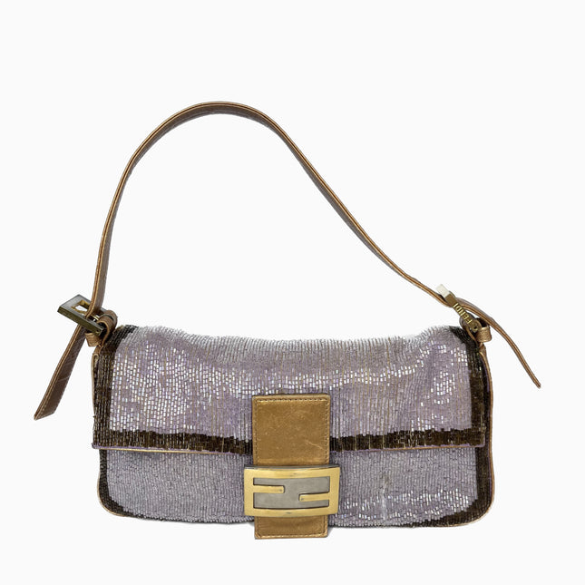 Sold FENDI Baguette Glitter beads Lilac
