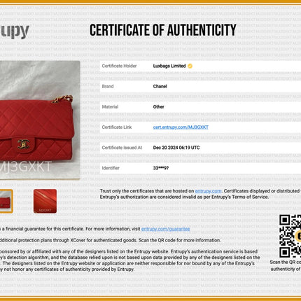 Chanel Classic Flap Medium Vintage Red Nylon Satin with 24k Gold Plated HW