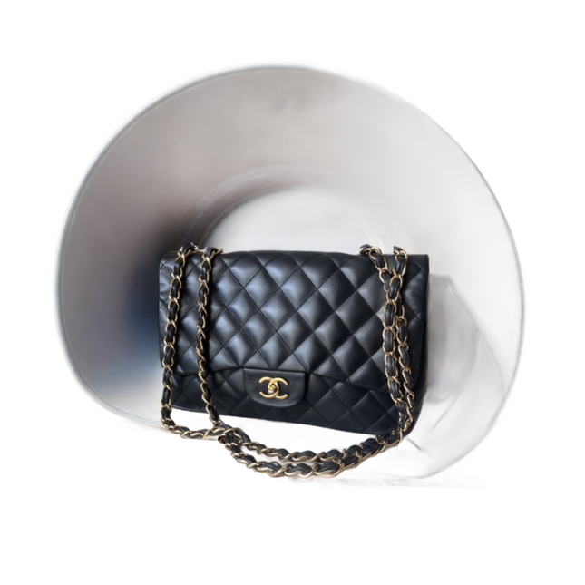 Sold Chanel Timeless/ Classic Flap Large Black with Gold Hardware-Luxbags