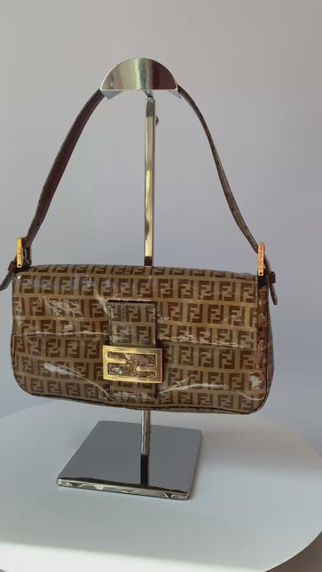 Sold FENDI Baguette Zucchini Print Patent Leather