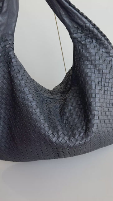 Sold Bottega Veneta Veneta Hobo Large Black 54cm Lambskin Leather