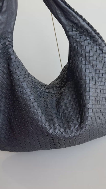 Bottega Veneta Veneta Hobo Large Black 54cm Lambskin Leather