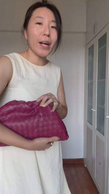 Sold Bottega Veneta Pouch Large Intrecciato Leather Clutch Burgundy