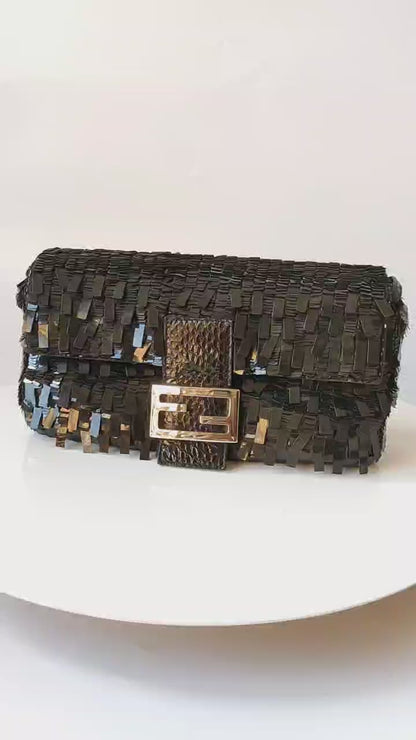 Sold Fendi Baguette Glitter black sequins