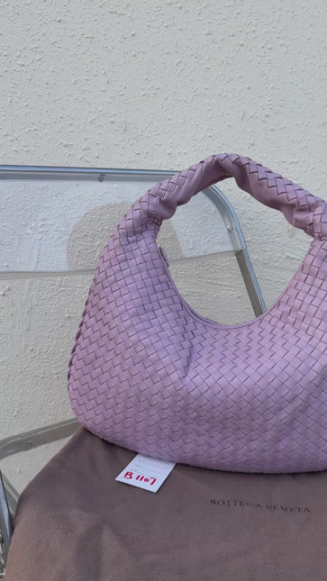 Sold Bottega Veneta Veneta Hobo Medium Lilac Lavender Intrecciato Leather Bag 40cm