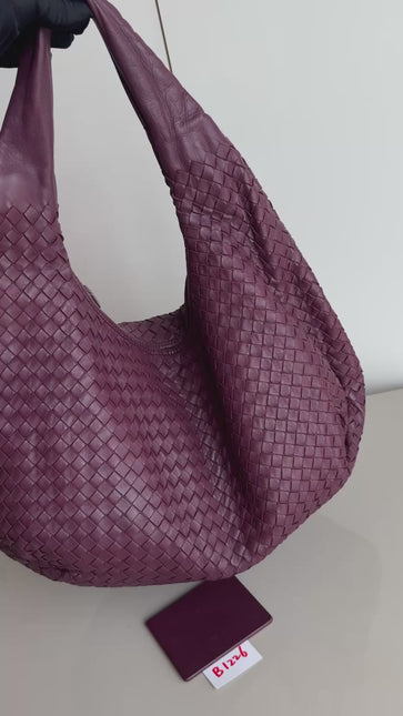 Sold Bottega Veneta Belly Hobo Intrecciato Burgundy Large 50cm