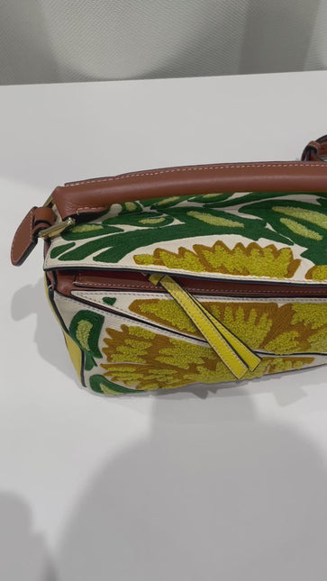 Loewe x William De Morgan Puzzle Small Embroidered Brown Yellow Multicolor