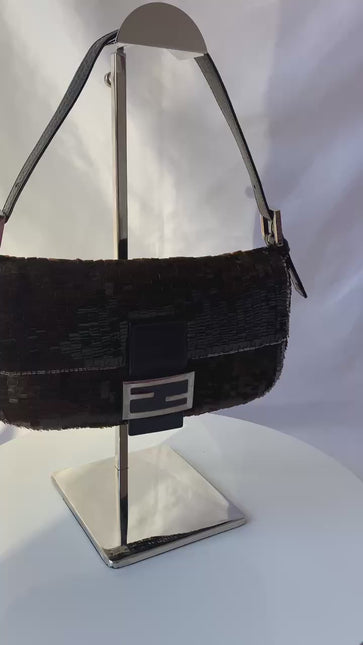 Sold FENDI Baguette chocolate brown sequins excellent condition