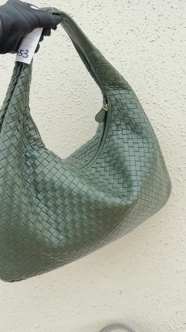 Sold Bottega Veneta Veneta Hobo Large Dark Green 47cm Lambskin Leather