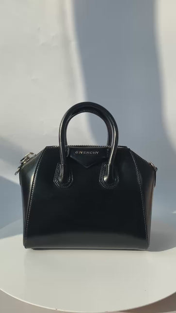 Sold Givenchy Antigona Mini Black Patent Leather With Strap