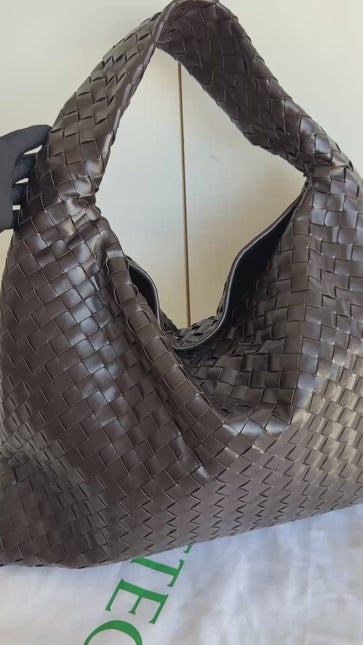 Bottega Veneta Hop Large Leather Fondant Chocolate Brown Hobo Bag