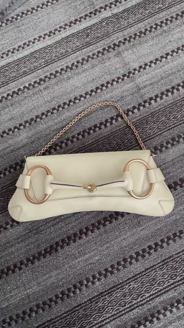 Sold Gucci Horsebit 1955 Large White Leather Shoulder Bag