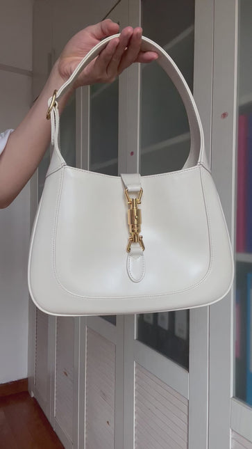 Sold Gucci Jackie 1961 White Leather Bag with Adjustable Strap Size Small