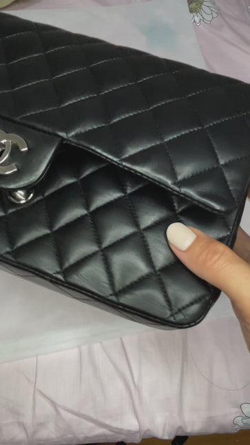 Sold Chanel Classic Flap Black lambskin leather Silver hardware