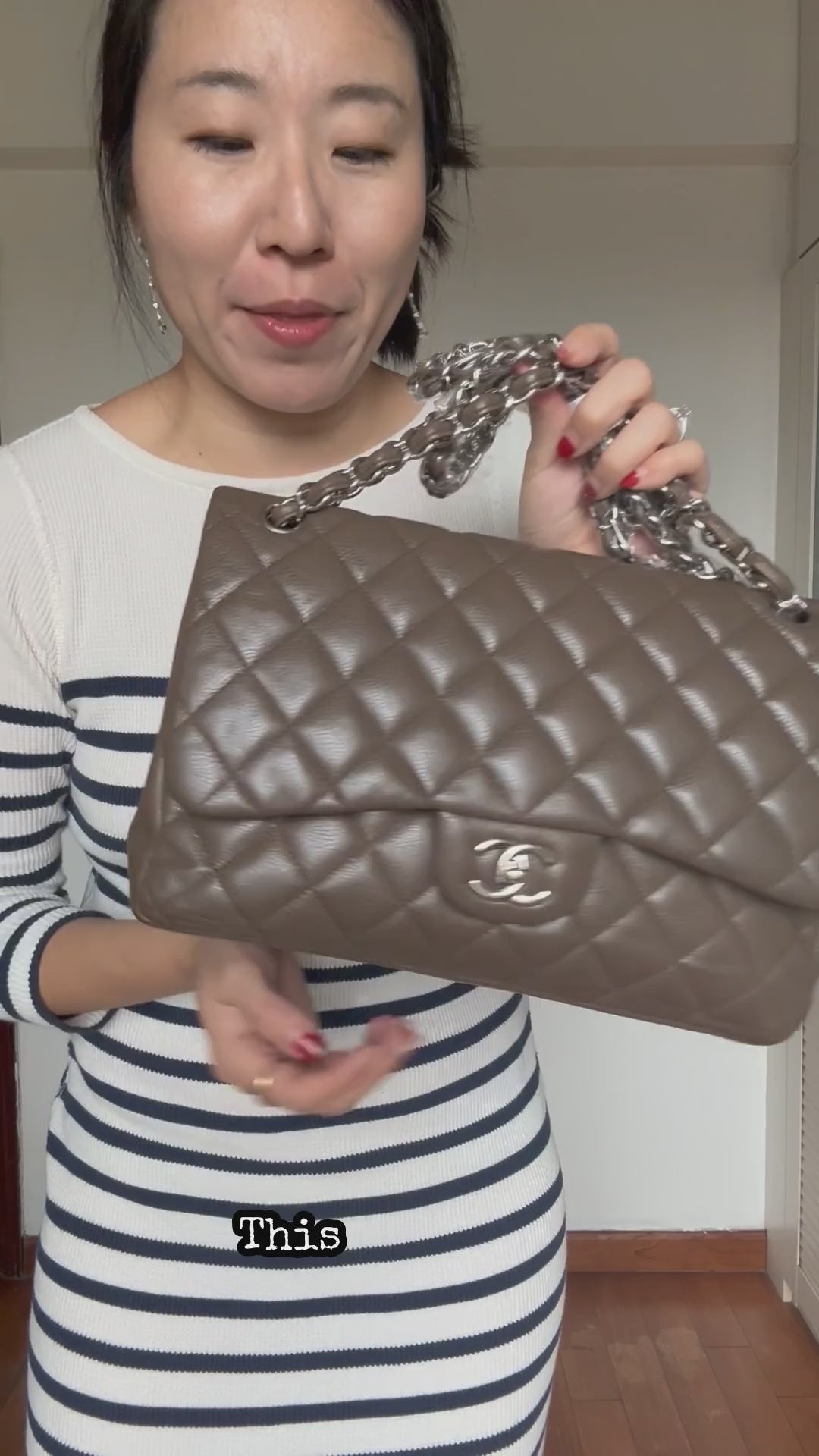 P*E様 CHANEL 6cmブラウンパンプス 37.5サイズ Chanel Classic Flap Jumbo 2012 Coffee Brown Caviar Leather Double