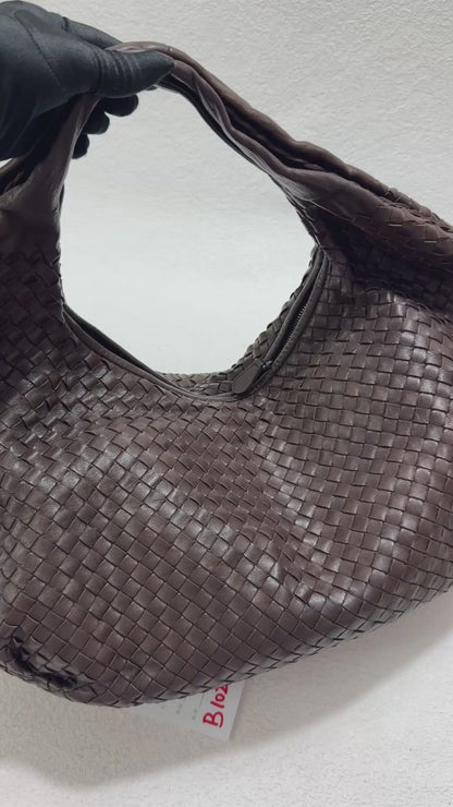 Sold Bottega Veneta Belly Hobo Intrecciato Lambskin Leather Milk Chocolate Brown Large 50cm