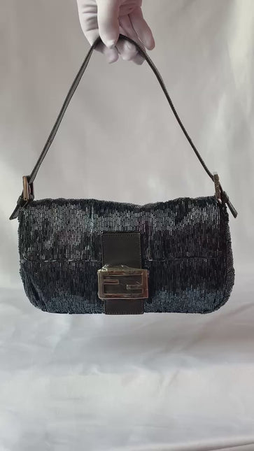 Sold Fendi Baguette Black waterfall Glitter