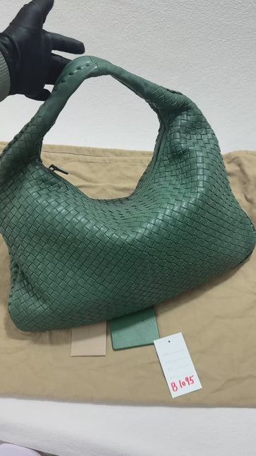 Bottega Veneta Veneta Hobo Medium Dark Green 45cm Lambskin Leather
