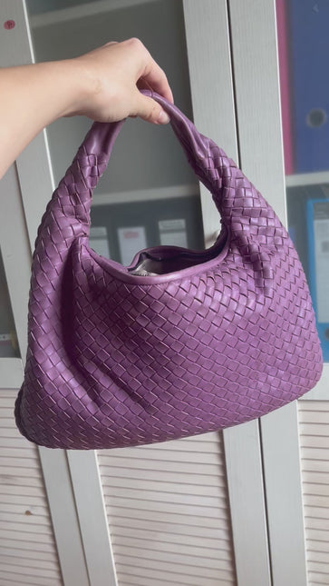 Bottega Veneta Hobo Bag Lambskin leather Purple Medium 40cm
