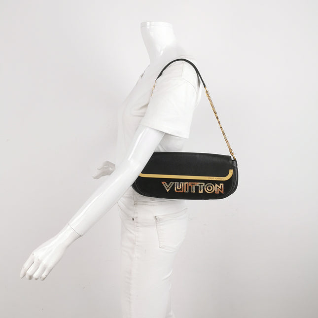 Louis Vuitton Avant-Garde Pochette Clutch Suede Leather Crystal Logo, 2011