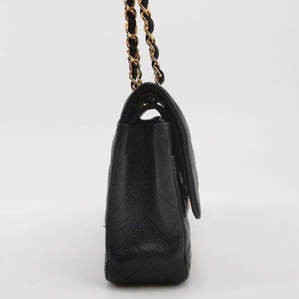 Chanel Classic Flap Medium Black Caviar Leather Gold Hardware, 2014