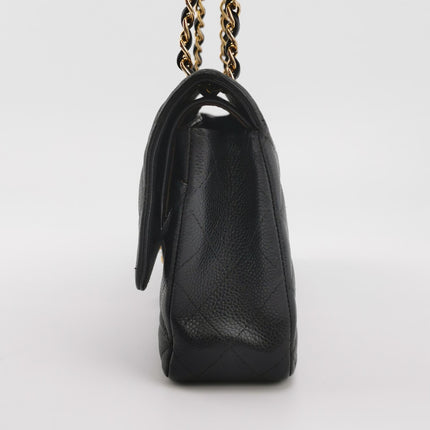 Chanel Classic Flap Medium Black Caviar Leather Gold Hardware, 2014