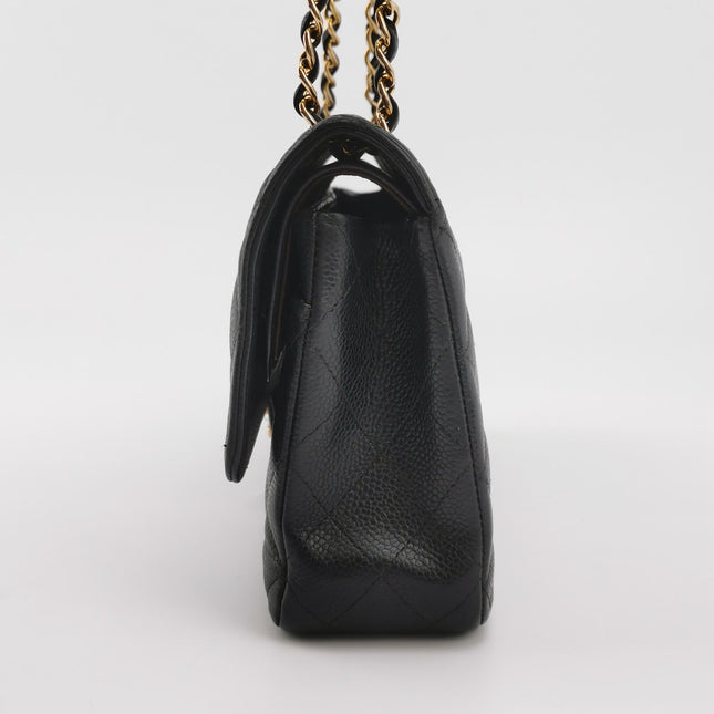 Chanel Classic Flap Medium Black Caviar Leather Gold Hardware, 2014