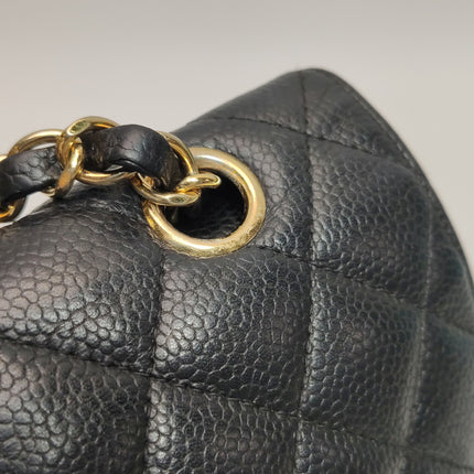 Chanel Classic Flap Medium Black Caviar Leather Gold Hardware, 2014