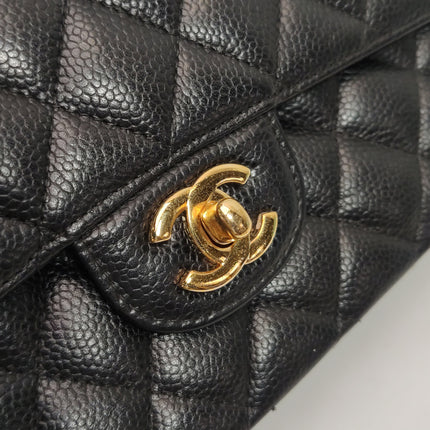 Chanel Classic Flap Medium Black Caviar Leather Gold Hardware, 2014