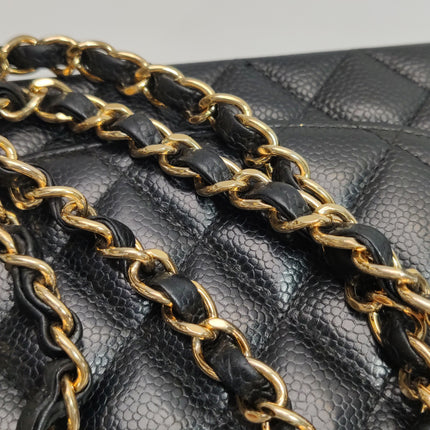 Chanel Classic Flap Medium Black Caviar Leather Gold Hardware, 2014