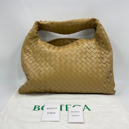Bottega Veneta Hop Hobo Medium Leather Beige 46cm