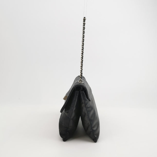 Chanel 2.55 Black Lambskin Square Stitching Shoulder Bag