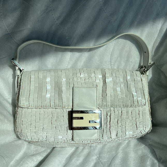 Sold FENDI Baguette Snow White sequins excellent condition