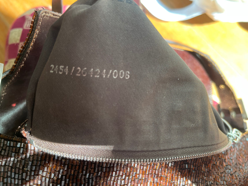Sold FENDI Baguette chocolate brown beads excellent condition