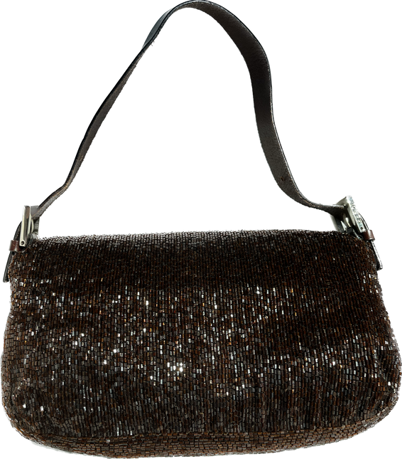 Sold FENDI Baguette chocolate brown beads excellent condition