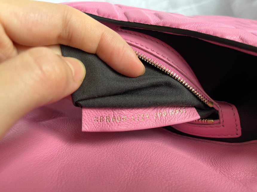 Sold FENDI Baguette Pink Leather 3D FF Motif Crossbody bag