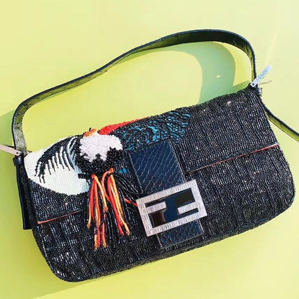 Sold FENDI Baguette Tucano Black Glitter 15th Anniversary special edition collector piece RARE