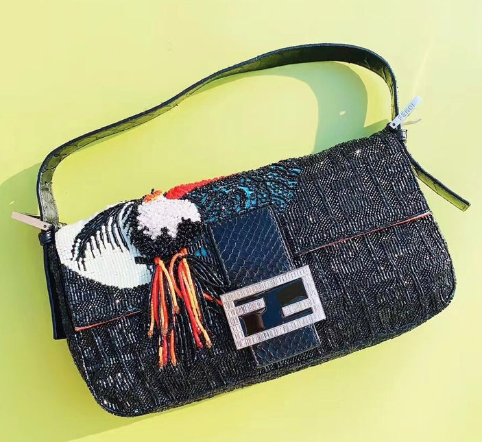 Sold FENDI Baguette Tucano Black Glitter 15th Anniversary special edition collector piece RARE