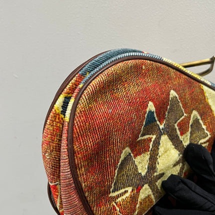 Sold Dior Saddle bag Vintage brown leather and printed velvet RARE