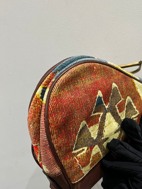Sold Dior Saddle bag Vintage brown leather and printed velvet RARE
