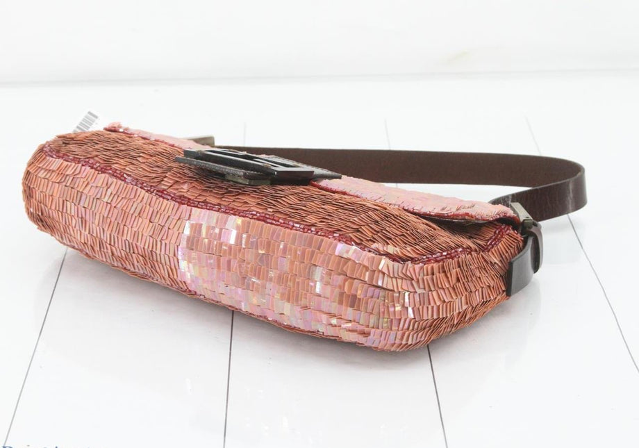 Sold Fendi Baguette Glitter Pink square sequins
