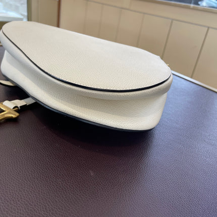 Sold Dior Saddle White Medium Grained Leather Handbag like new
