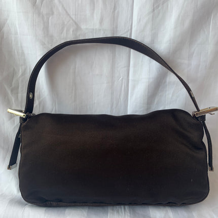 Sold FENDI Baguette Black Silk with Crystal Buckle