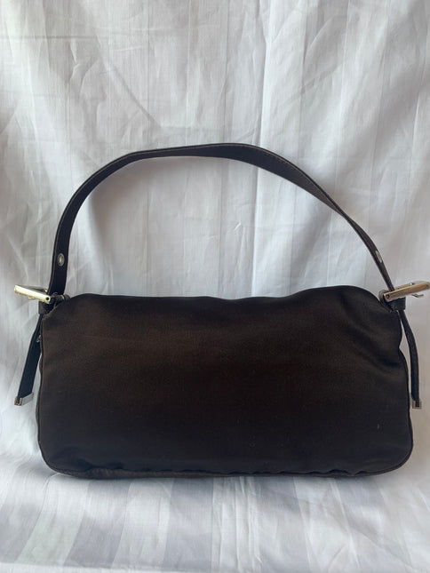 Sold FENDI Baguette Black Silk with Crystal Buckle