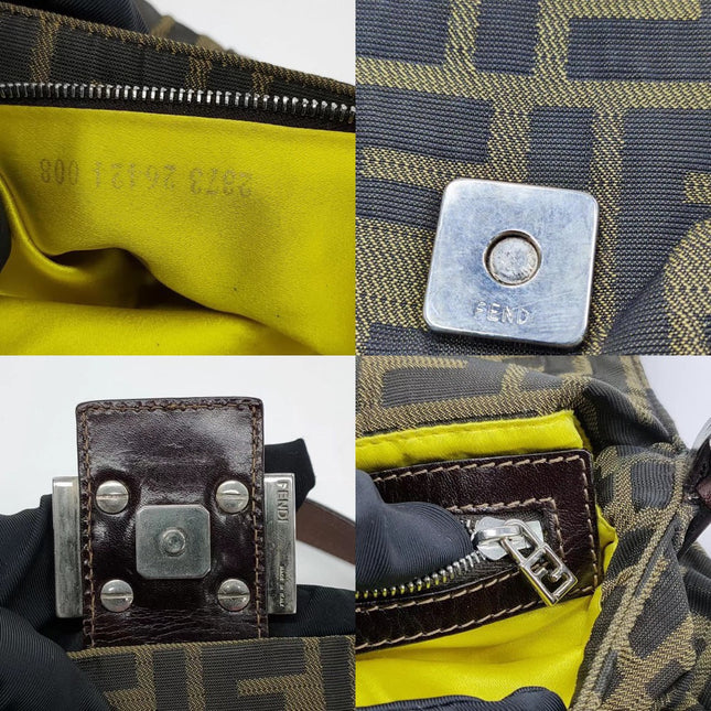 Sold FENDI Baguette Zucca Print with Flower Embroidery