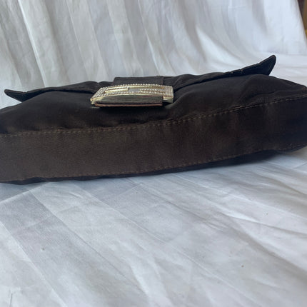 Sold FENDI Baguette Black Silk with Crystal Buckle
